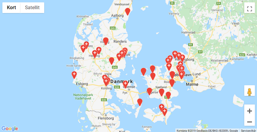 Klik på Danmarkskortet og find alle DVL's vandreture i uge 41.