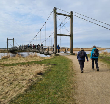 DVL vandretur 170421 - Kløverstivandring Skjern-Tarm sort rute. Kong Hans bro.